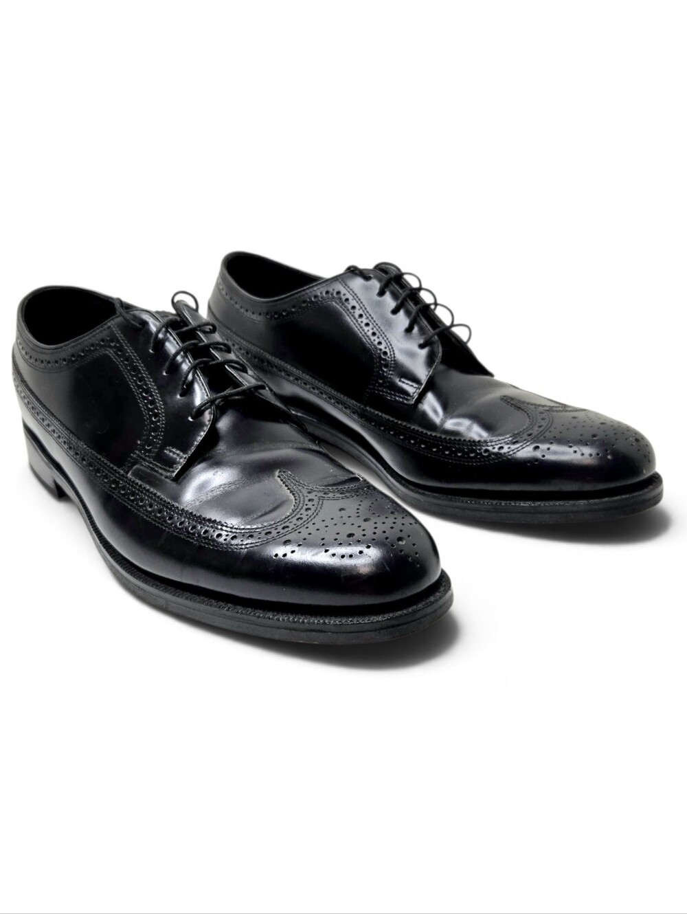 Florsheim Black Leather Brogue Design Shoes. 10.5 D